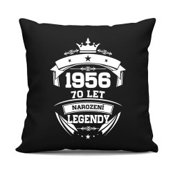 1956 Narození legendy 70 let - černý polštář s potiskem