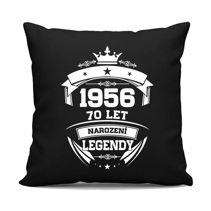 1956 Narození legendy 70 let - černý polštář s potiskem