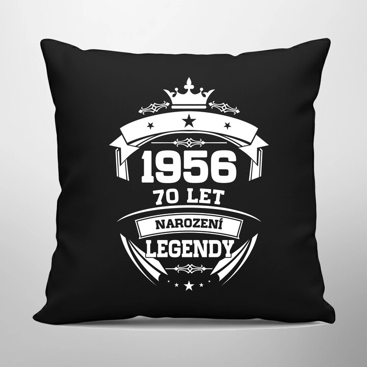 1956 Narození legendy 70 let - černý polštář s potiskem