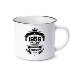1956 Narození legendy 70 let  - keramický smaltovaný hrneček s potiskem