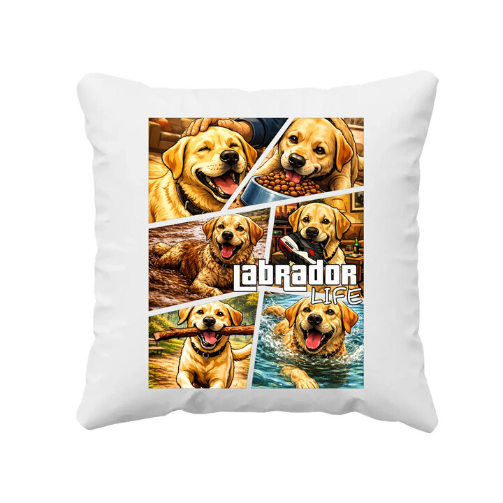 Labrador life - polštář s potiskem