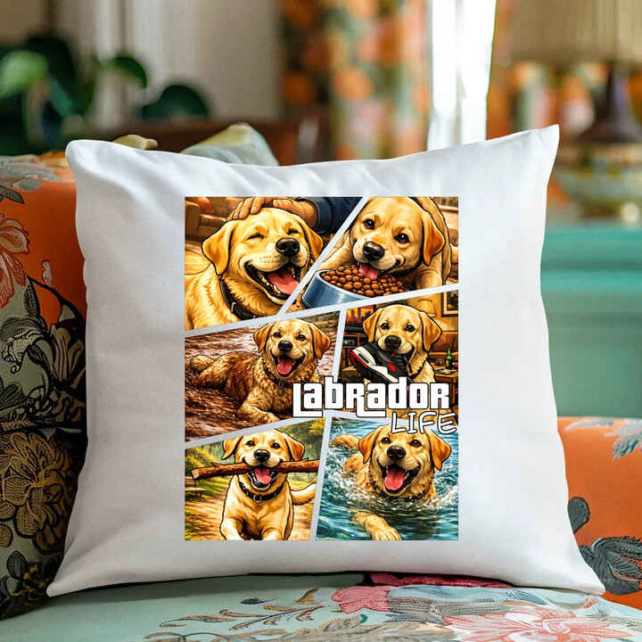 Labrador life - polštář s potiskem