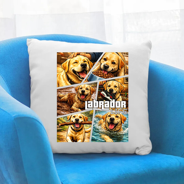 Labrador life - polštář s potiskem