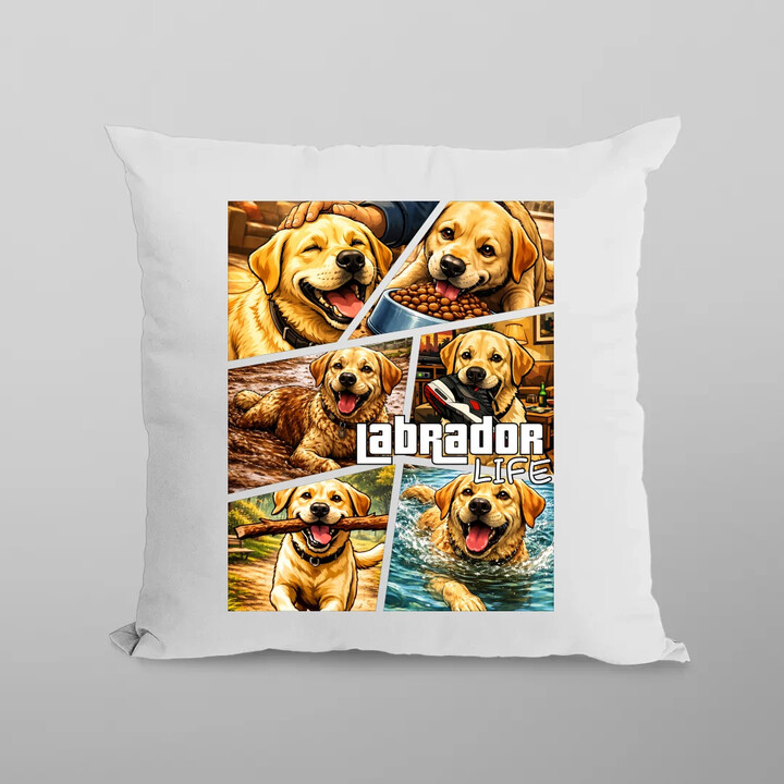 Labrador life - polštář s potiskem