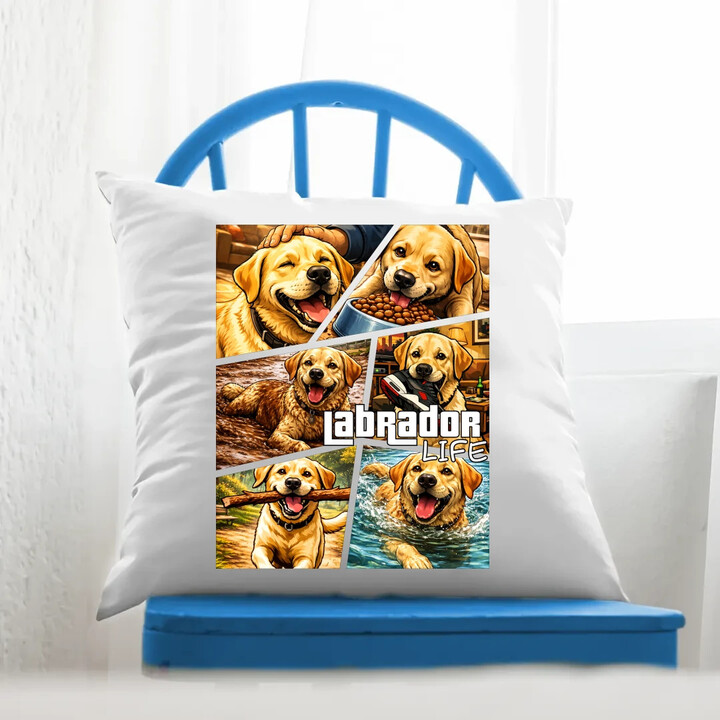 Labrador life - polštář s potiskem