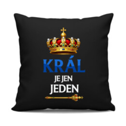 Král je jen jeden - černý polštář s potiskem