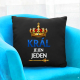 Král je jen jeden - černý polštář s potiskem