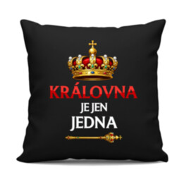 Královna je jen jedna - černý polštář s potiskem