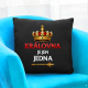 Královna je jen jedna - černý polštář s potiskem