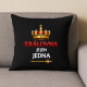Královna je jen jedna - černý polštář s potiskem