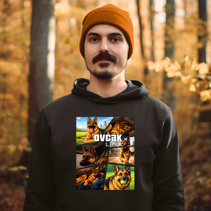 Ovčák Life - pánská mikina s potiskem