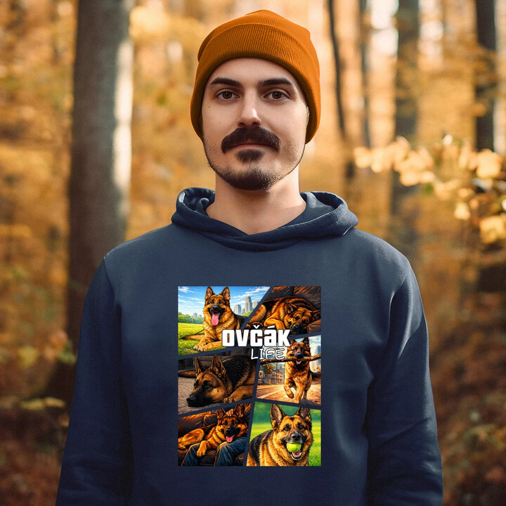 Ovčák Life - pánská mikina s potiskem