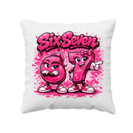 Six seven - 67 - růžová verze - polštář s potiskem