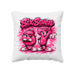 Six seven - 67 - růžová verze - polštář s potiskem