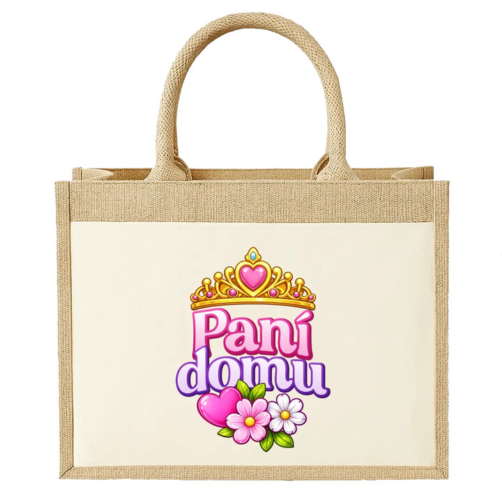 Pani domu - Jutová taška s potiskem