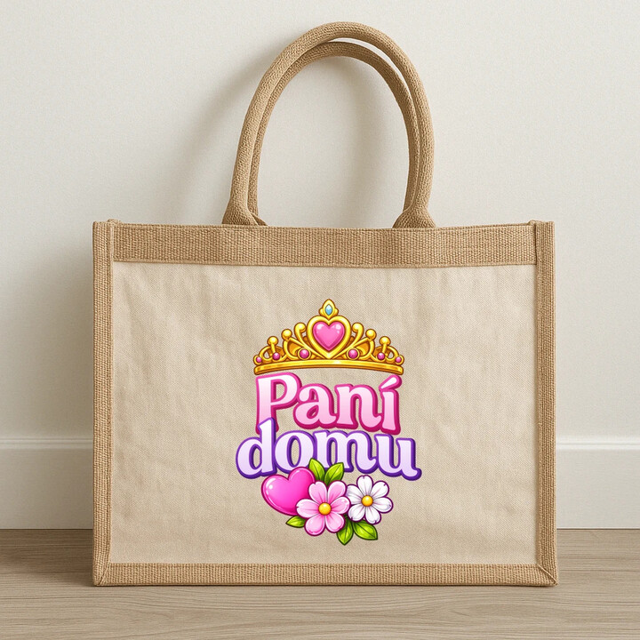 Pani domu - Jutová taška s potiskem