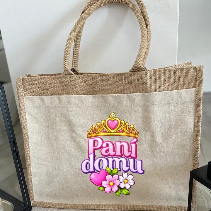 Pani domu - Jutová taška s potiskem