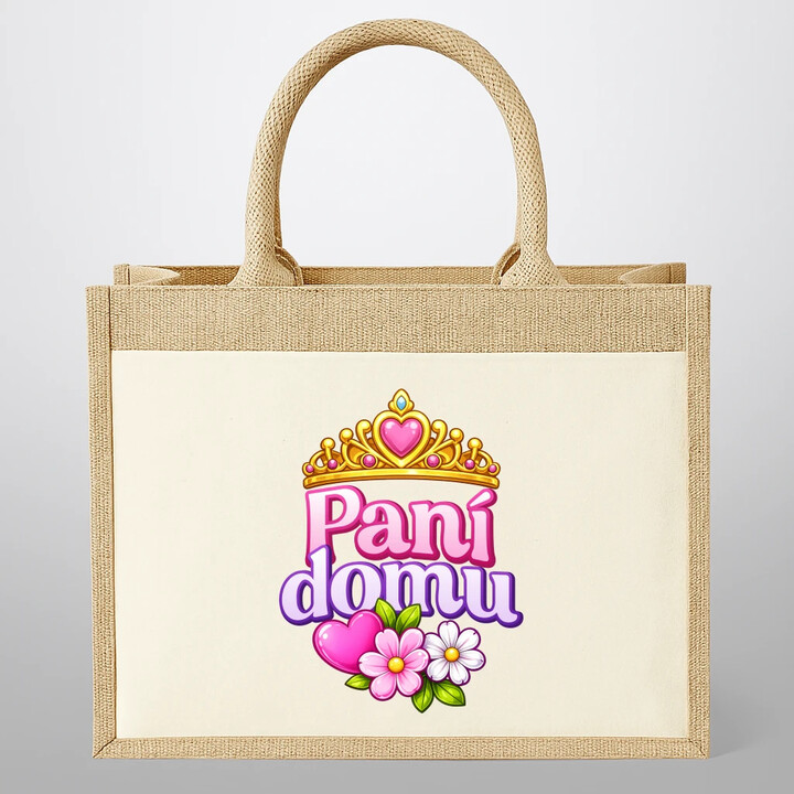 Pani domu - Jutová taška s potiskem