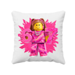67 - Six Seven - verze pro dívku – inspirováno Robloxem - polštář s potiskem