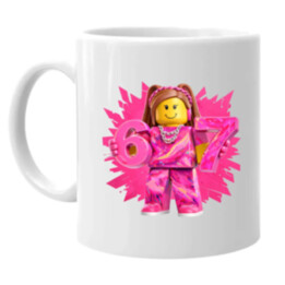 67 - Six Seven - verze pro dívku – inspirováno Robloxem - hrnek s potiskem