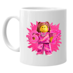 67 - Six Seven - verze pro dívku – inspirováno Robloxem - hrnek s potiskem