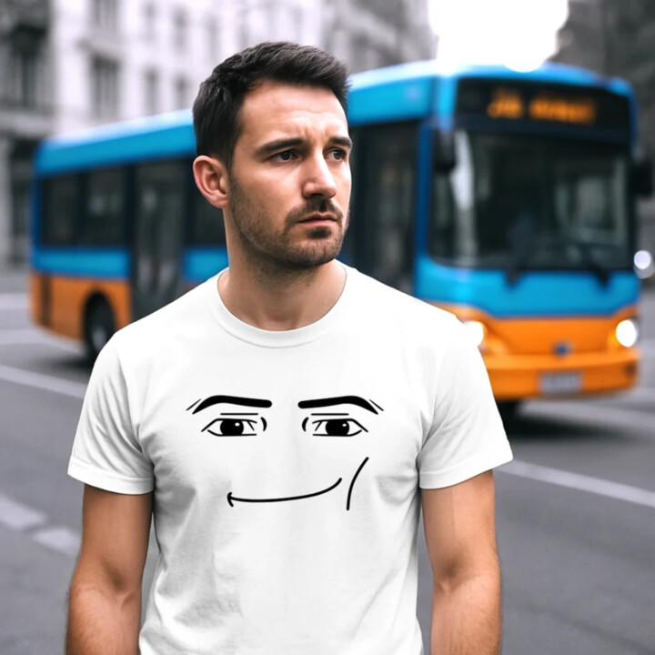 Man face – pro fanoušky hry Roblo - pánské tričko s potiskem
