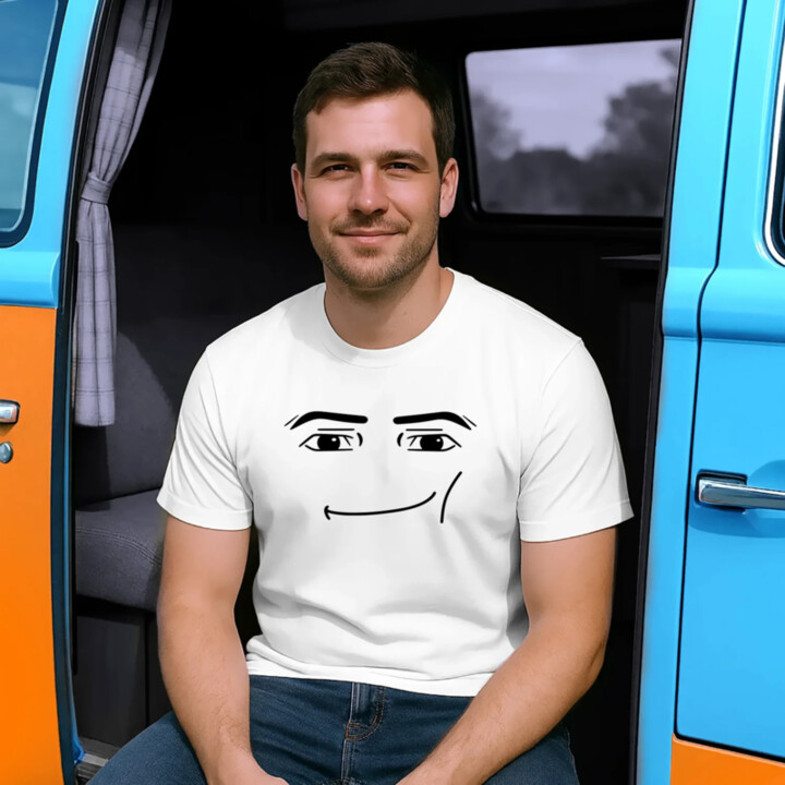 Man face – pro fanoušky hry Roblo - pánské tričko s potiskem