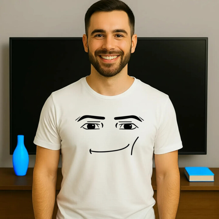 Man face – pro fanoušky hry Roblo - pánské tričko s potiskem