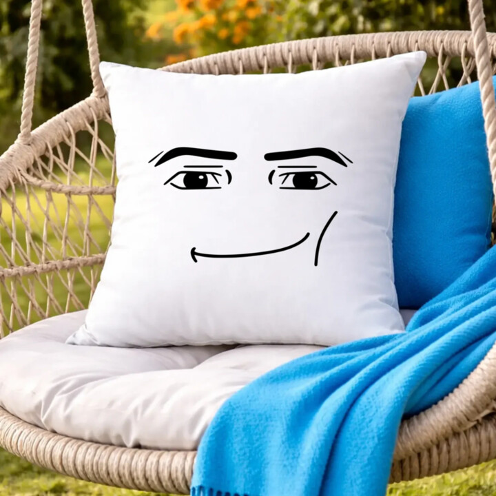 Man face – pro fanoušky hry Roblo - polštář s potiskem
