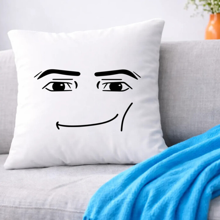 Man face – pro fanoušky hry Roblo - polštář s potiskem