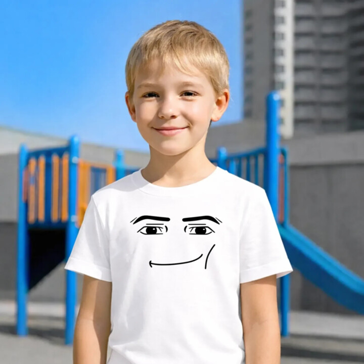 Man face – pro fanoušky hry Roblo - dětské tričko s potiskem