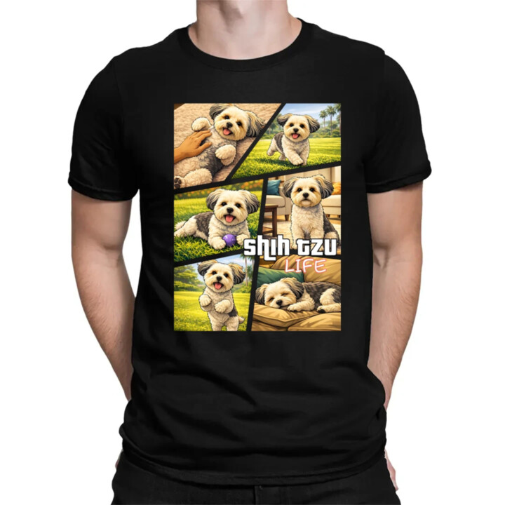 shih tzu life - pánské tričko s potiskem