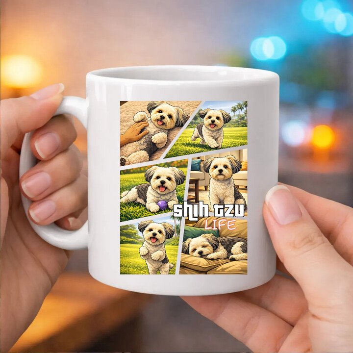 shih tzu life - hrnek s potiskem