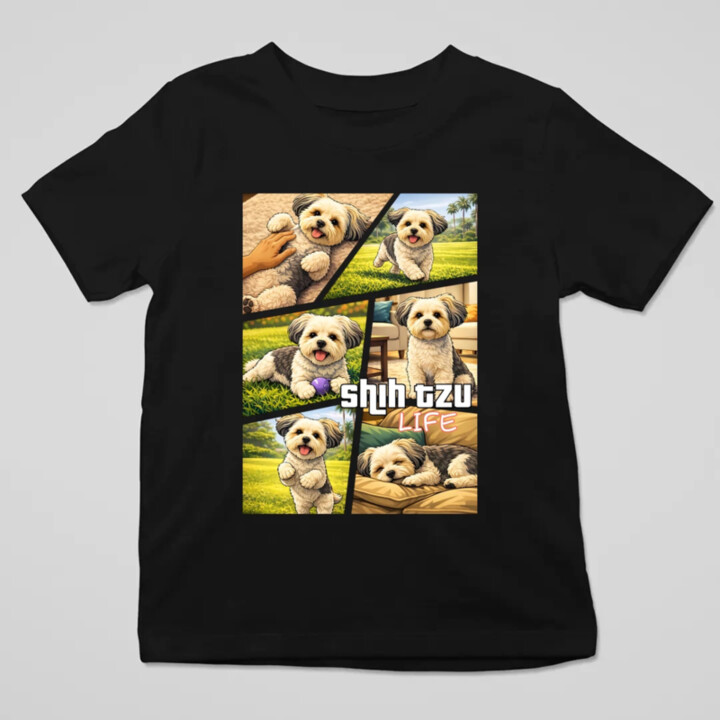 shih tzu life - dětské tričko s potiskem