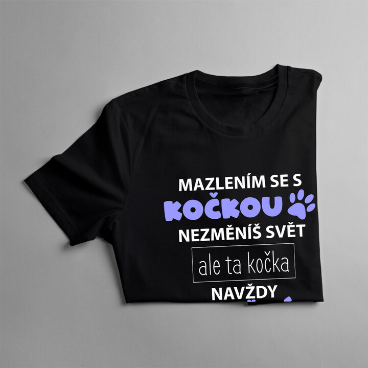 Mazlením se s kočkou - dámská trička  s potiskem
