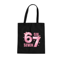 Six seven - 67 - růžová verze - taška s potiskem