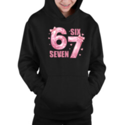 Six seven - 67 - růžová verze - dětská mikina s kapucí