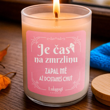Je čas na zmrzlinu – zapal mě, až dostaneš chuť - vonná svíčka jako dárek