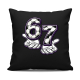 67 Football - černý polštář s potiskem