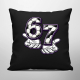 67 Football - černý polštář s potiskem