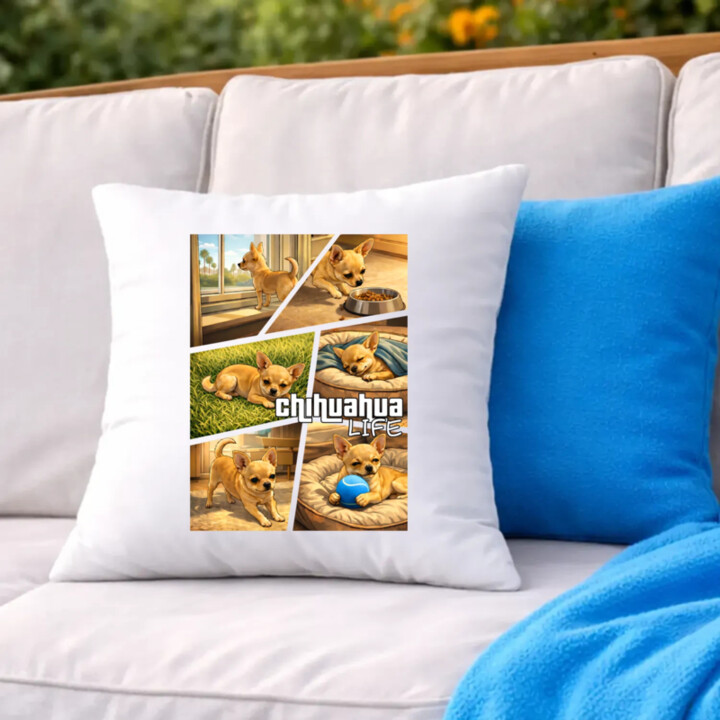 Chihuahua life - polštář s potiskem