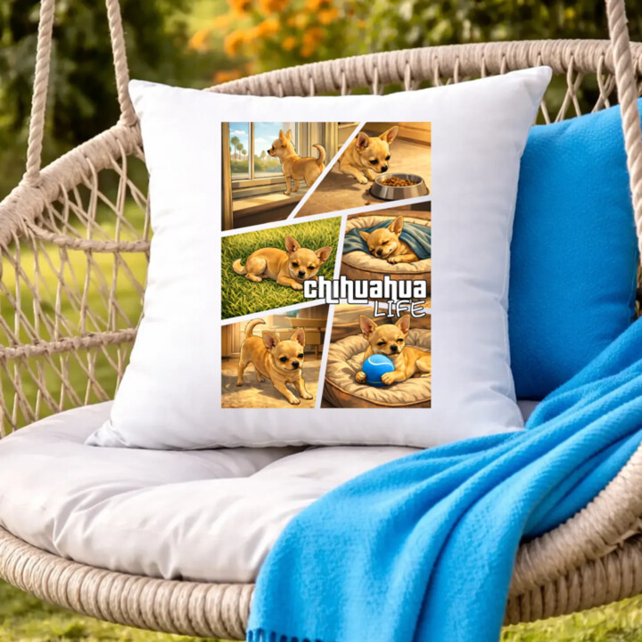 Chihuahua life - polštář s potiskem