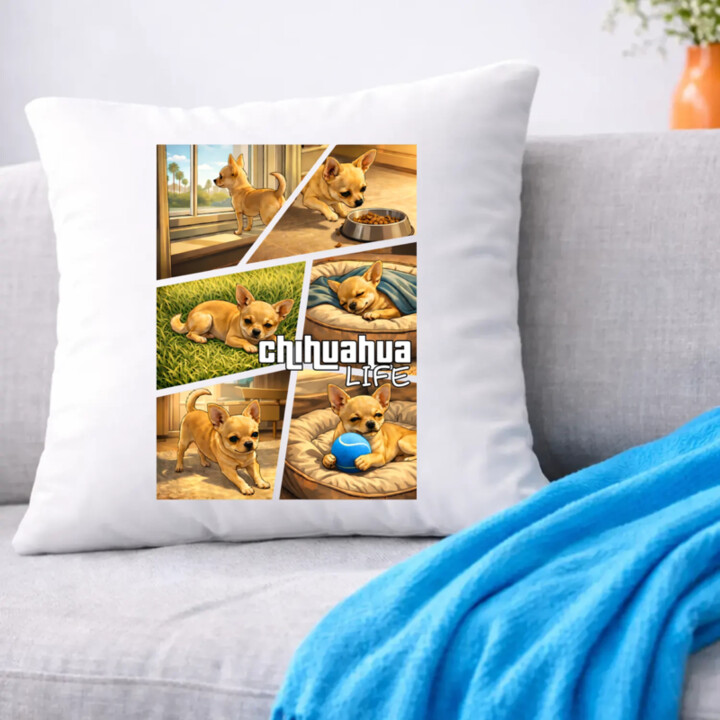 Chihuahua life - polštář s potiskem