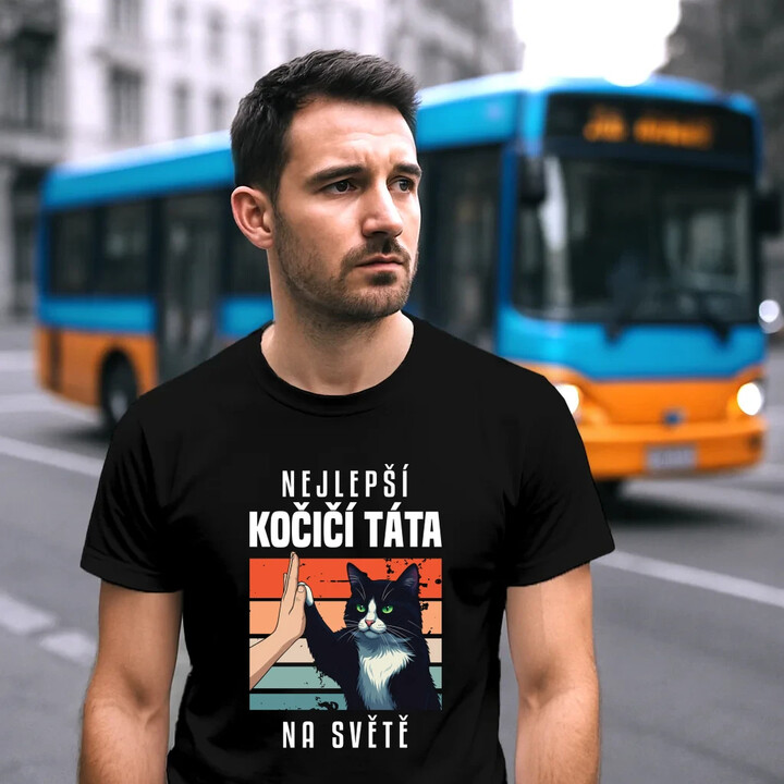 Nejlepší kočičí táta na světě - pánské tričko s potiskem