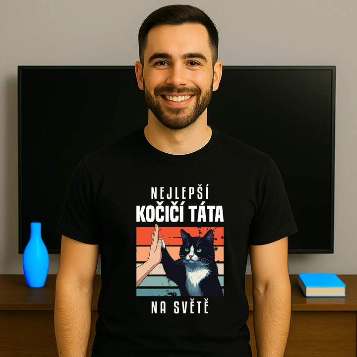 Nejlepší kočičí táta na světě - pánské tričko s potiskem