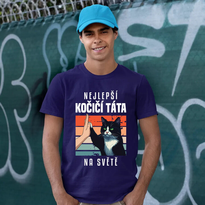 Nejlepší kočičí táta na světě - pánské tričko s potiskem