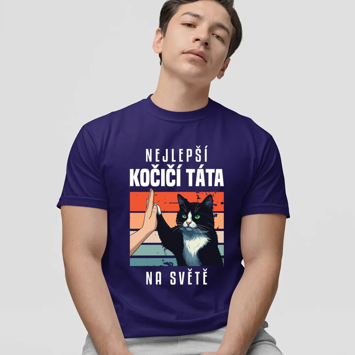 Nejlepší kočičí táta na světě - pánské tričko s potiskem