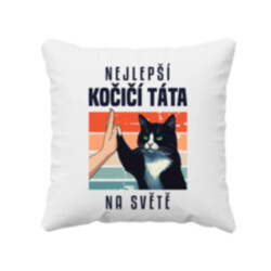 Nejlepší kočičí táta na světě - polštář s potiskem