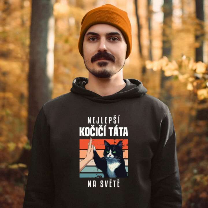 Nejlepší kočičí táta na světě - pánská mikina s potiskem