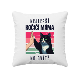 Nejlepší kočičí máma na světě - polštář s potiskem